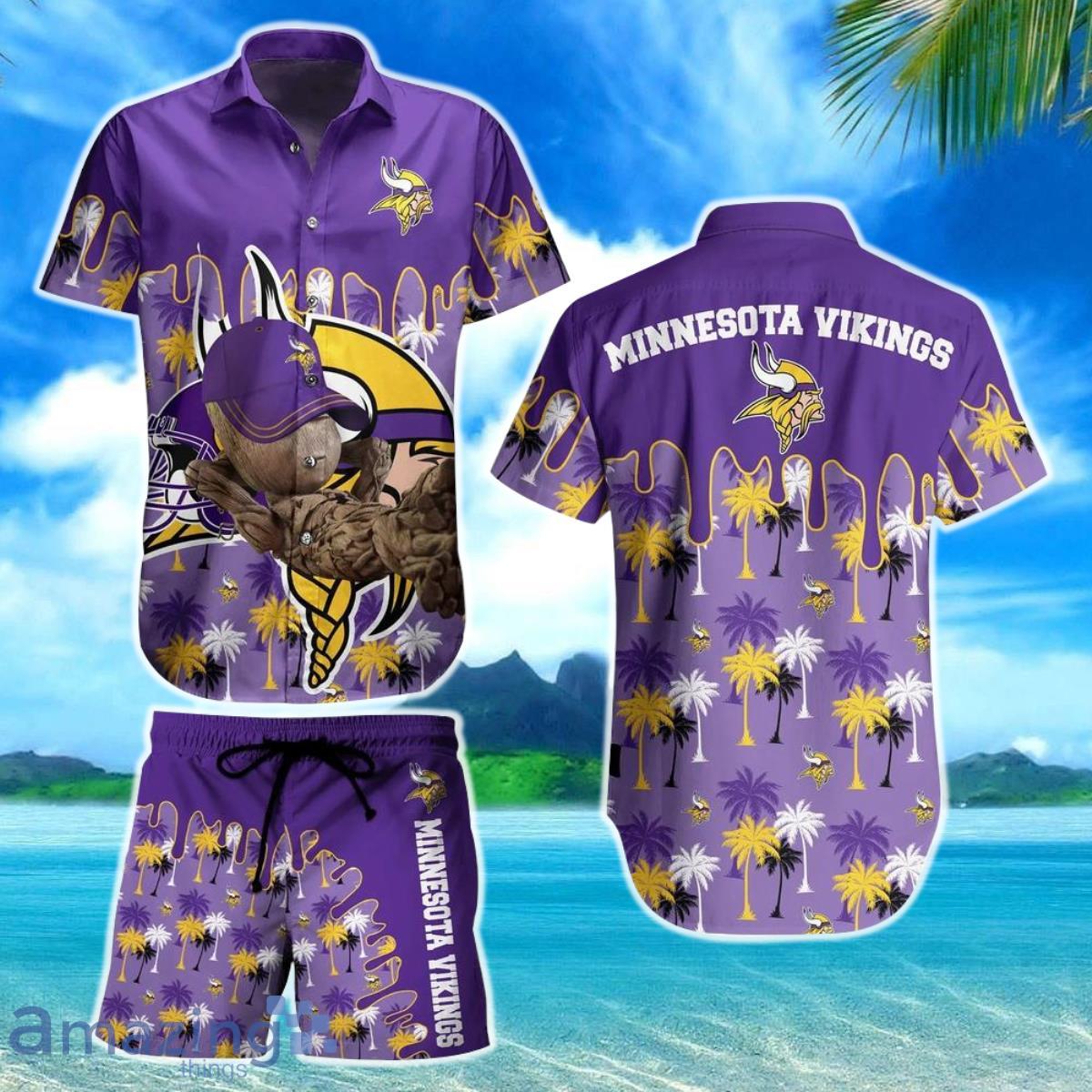 Minnesota Vikings NFL Hawaiian Shirt Groot Graphic New Summer Perfect Best Gift Ever Product Photo 1