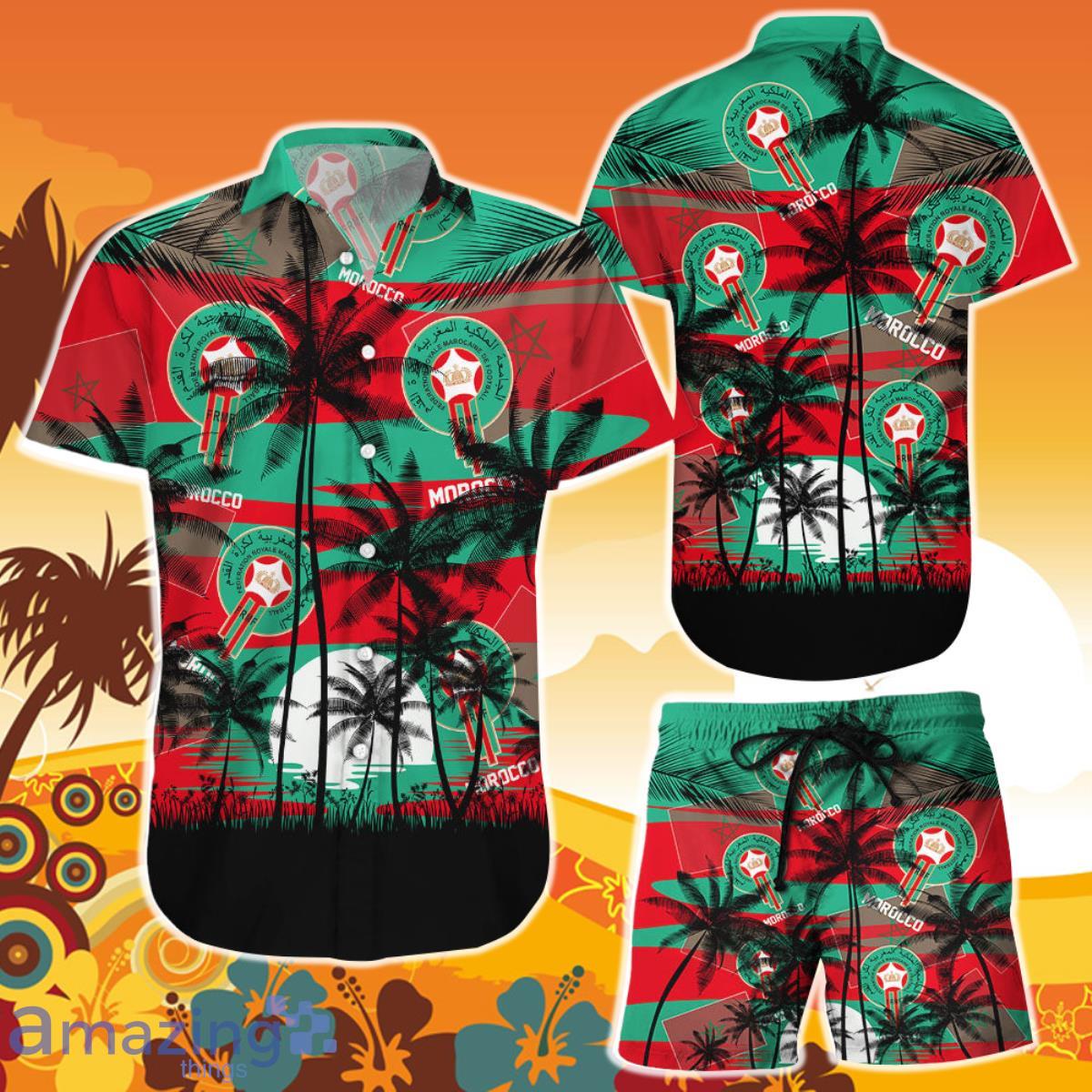 Morocco Coconut Pattern Hawaiian Soccer Team World Cup 2022 Qatar