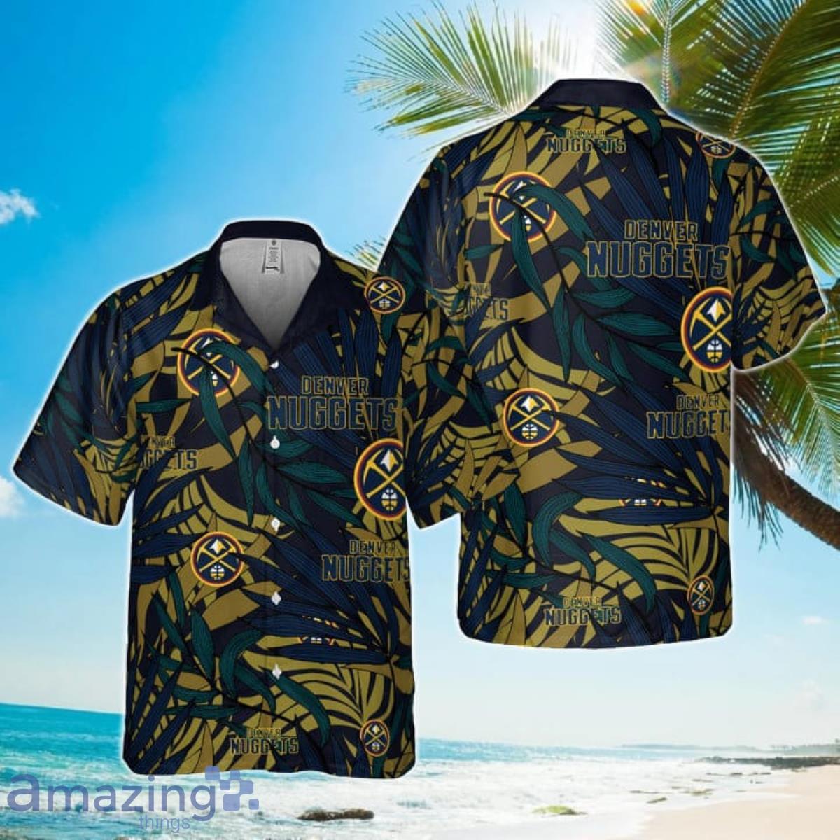NBA Denver Nuggets Tropical Palm Leaves Hawaiian Shirt Product Photo 1