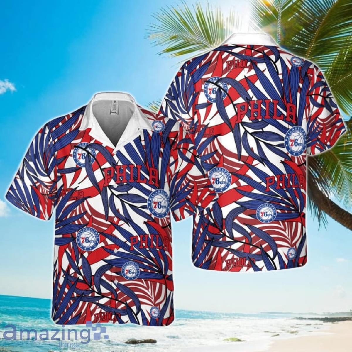 Philadelphia 76ers Tropical Flowers Pattern NBA Hawaiian Shirt