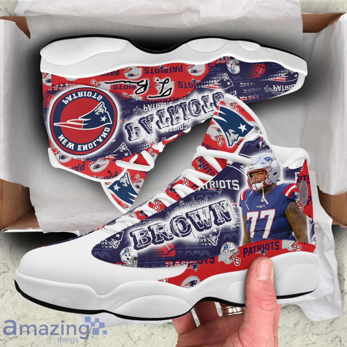 New England Patriots Trent Brown Air Jordan 13 Shoes For Men Women Product Photo 2