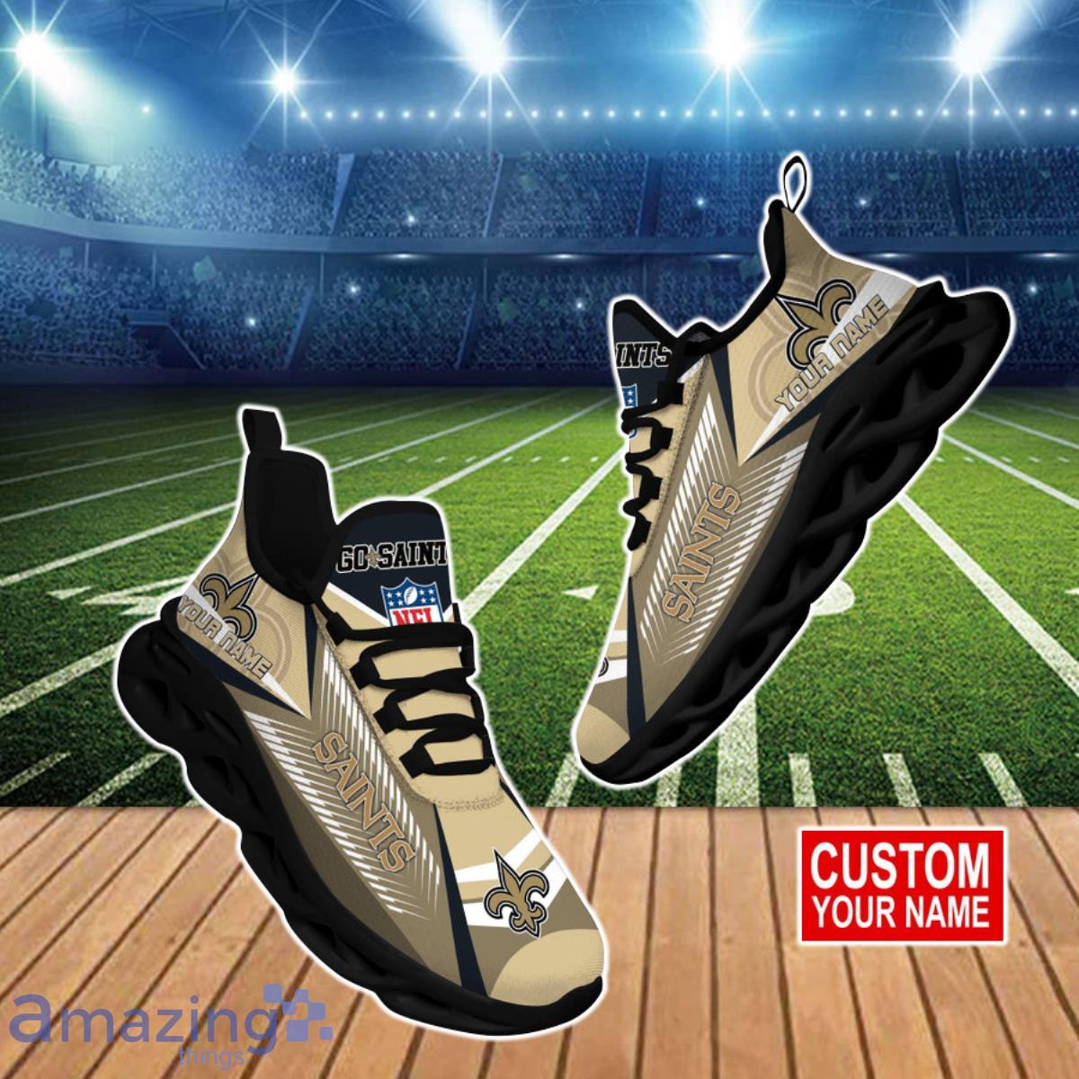 New Orleans Saints NFL Max Soul Shoes Custom Name Best Gift For Fans Product Photo 1
