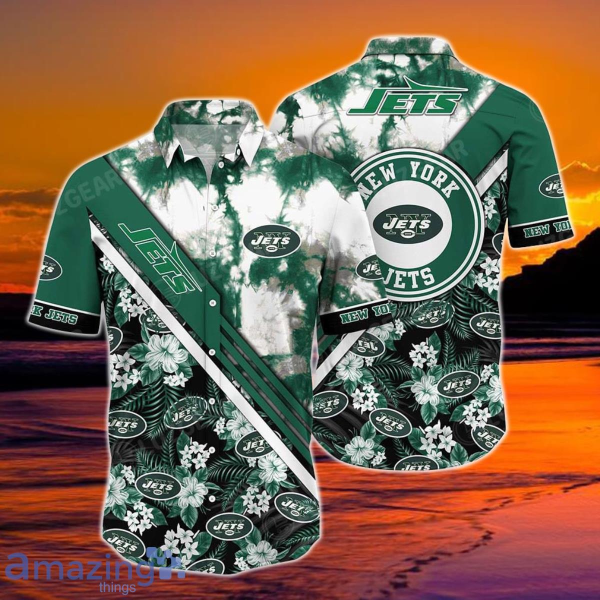 New York Jets NFL Hawaiian Shirt Graphic Tropical Pattern New Trend Summer For NFL Football Fans Product Photo 1