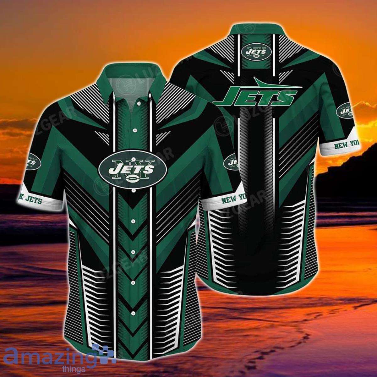 New York Jets Hawaiian Button Up Shirt