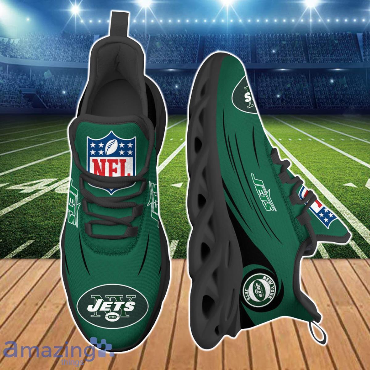 NFL New York Jets Green Black Max Sole Sneakers Shoes - T-shirts