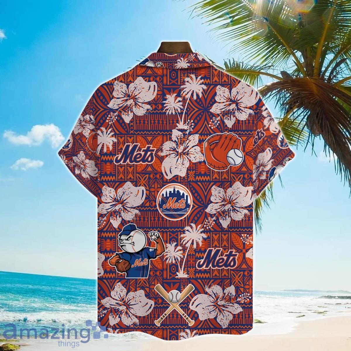 New York Mets Hibiscus Pattern Vintage Hawaiian Shirt For Men Women image New York Mets Hibiscus Pattern Vintage Hawaiian Shirt For Men Women Product Photo 3