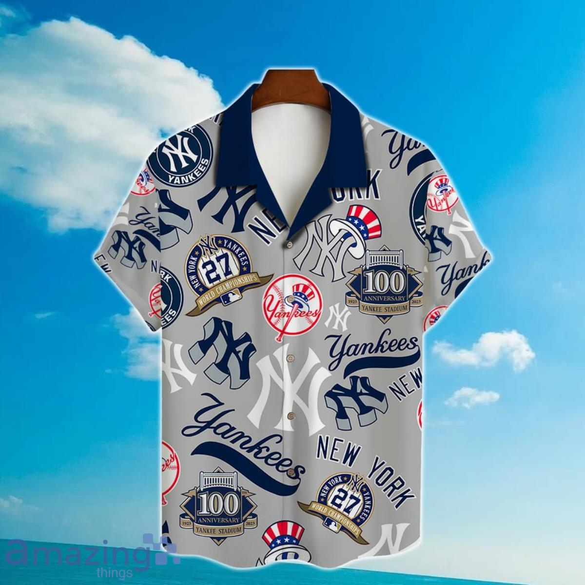 New York Yankees True Fan Dark Blue Button Down Jersey Adult Size