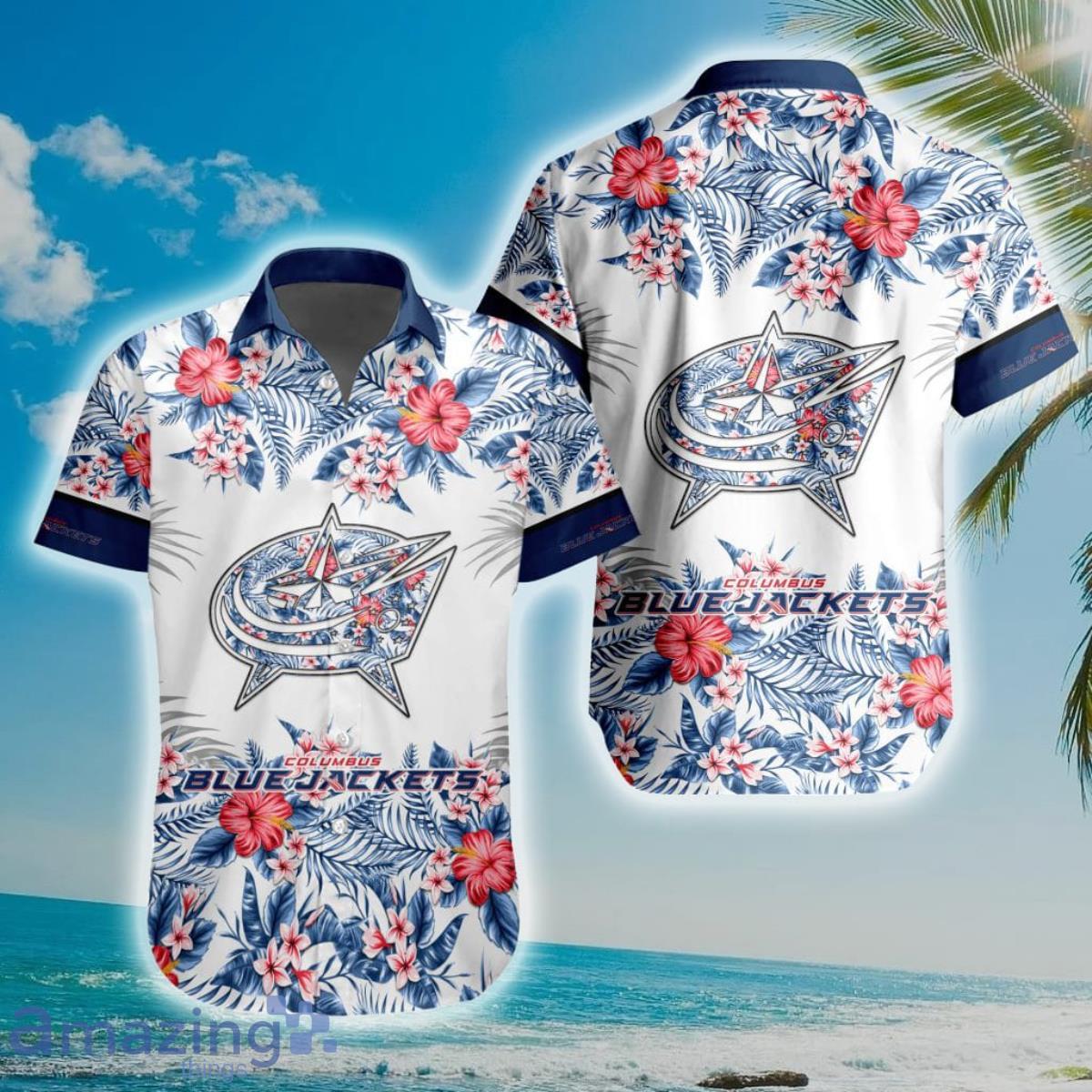 NHL Columbus Blue Jackets Special Floral Hawaiian Shirt Product Photo 1