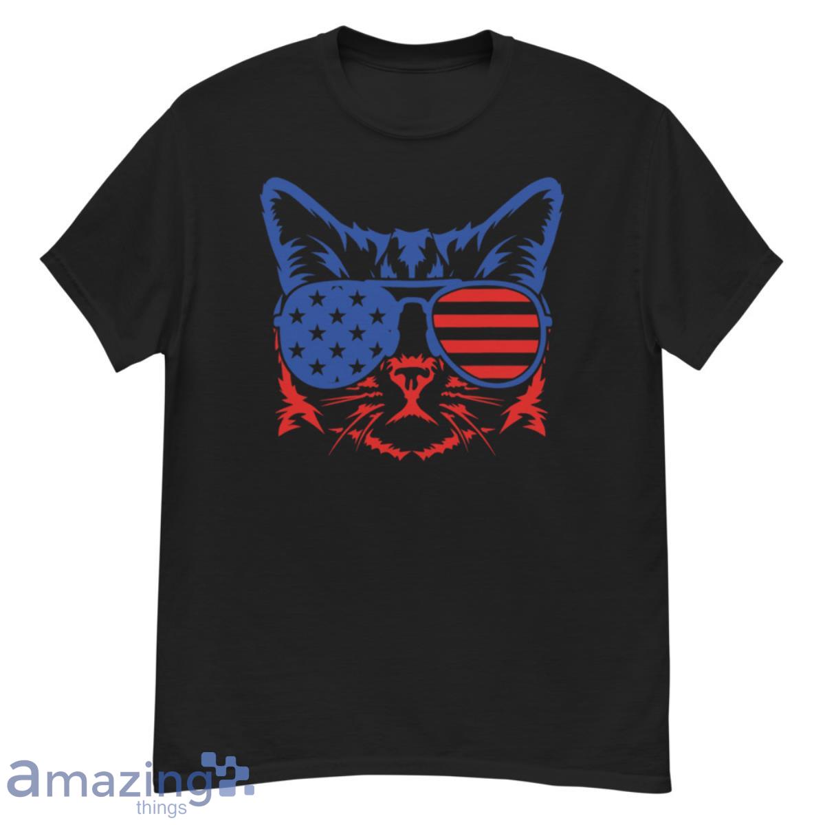 Patriotic Cat 4th Of July Meowica American Flag Sunglasses T-Shirt - G500 Men’s Classic T-Shirt
