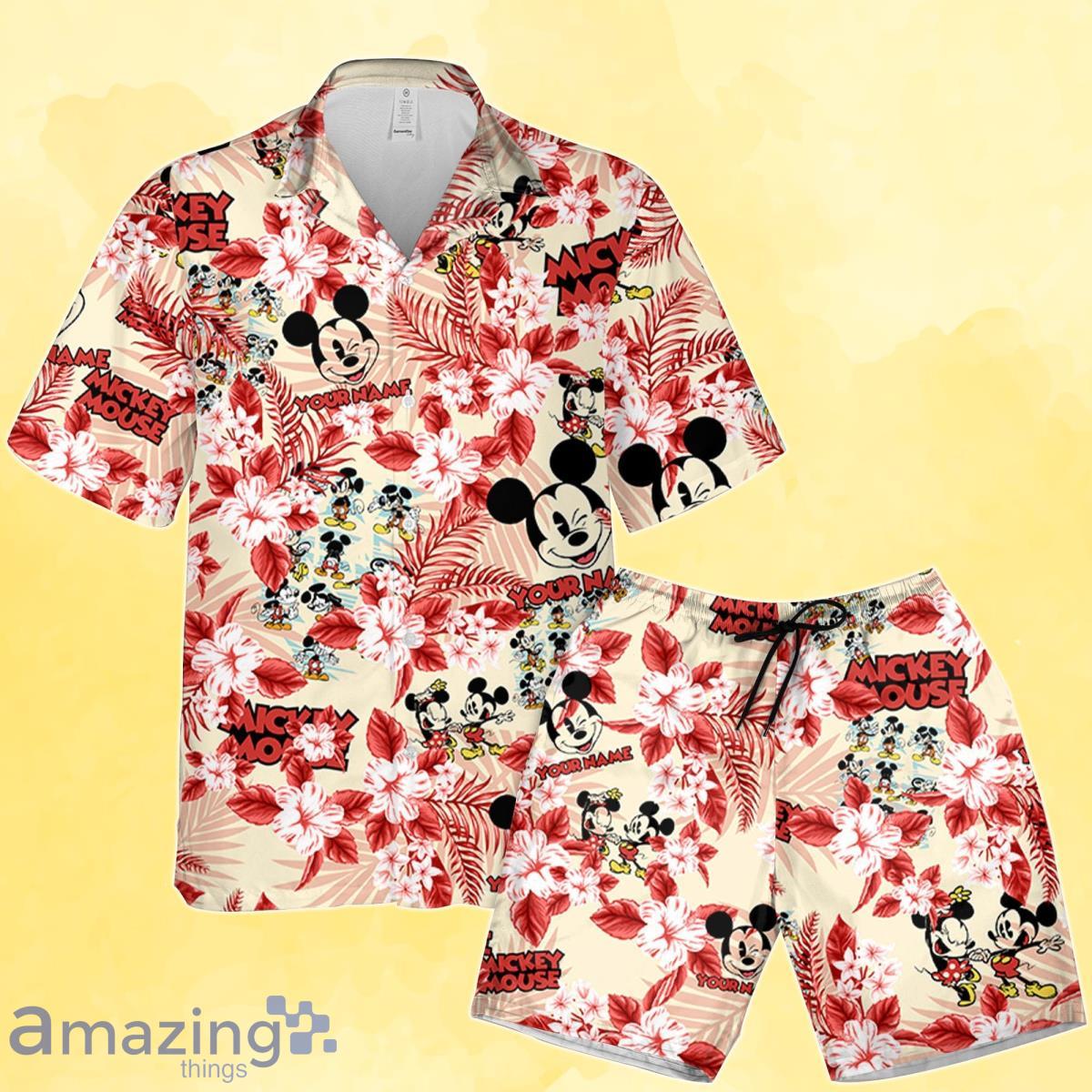 Personalized Mickey Classic Lots Of Action Hawaiian Flowers Pattern Custom Hawaiian Shirt And Short Product Photo 1