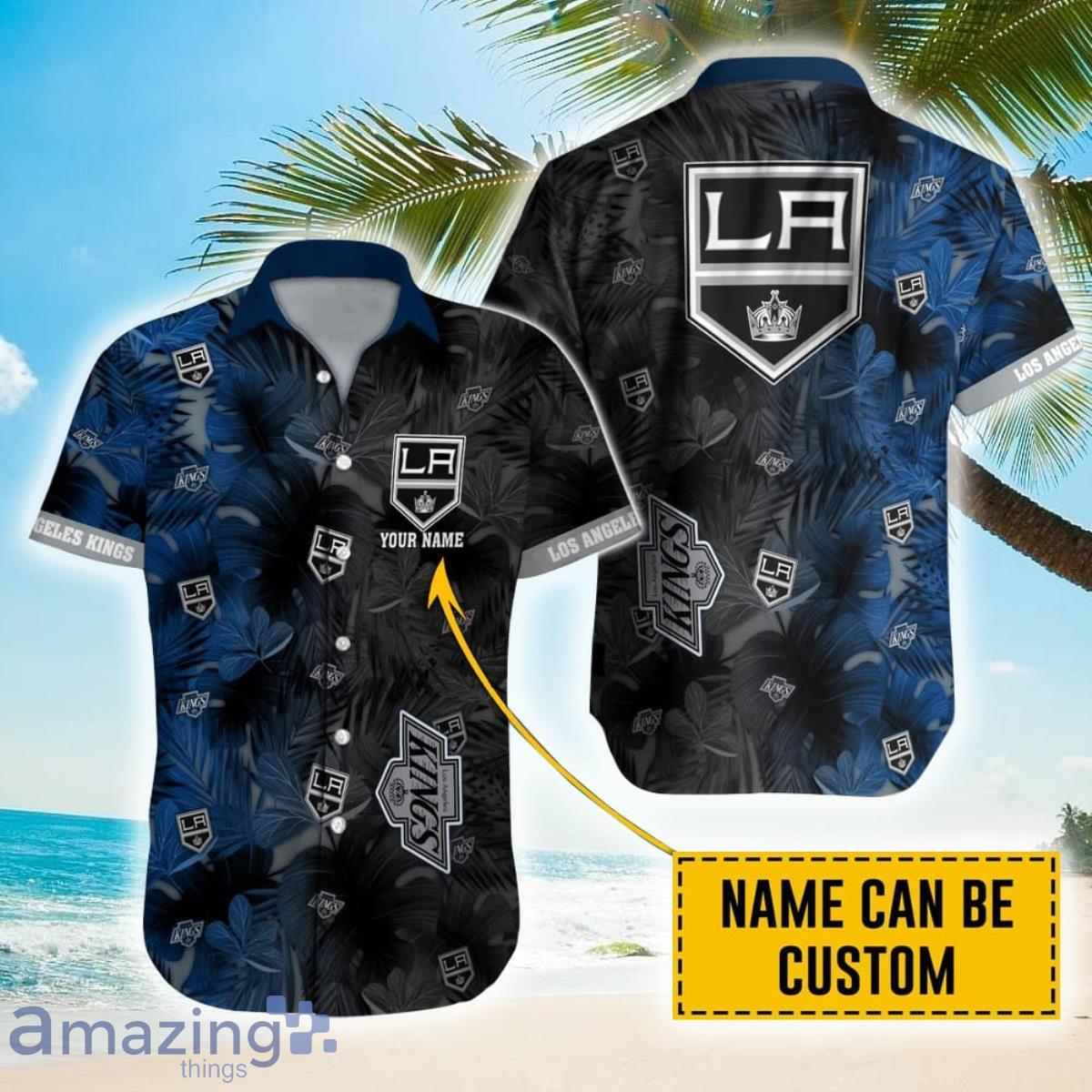 Personalized NHL Los Angeles Kings Palm Leafs Hawaiian Shirt Product Photo 1