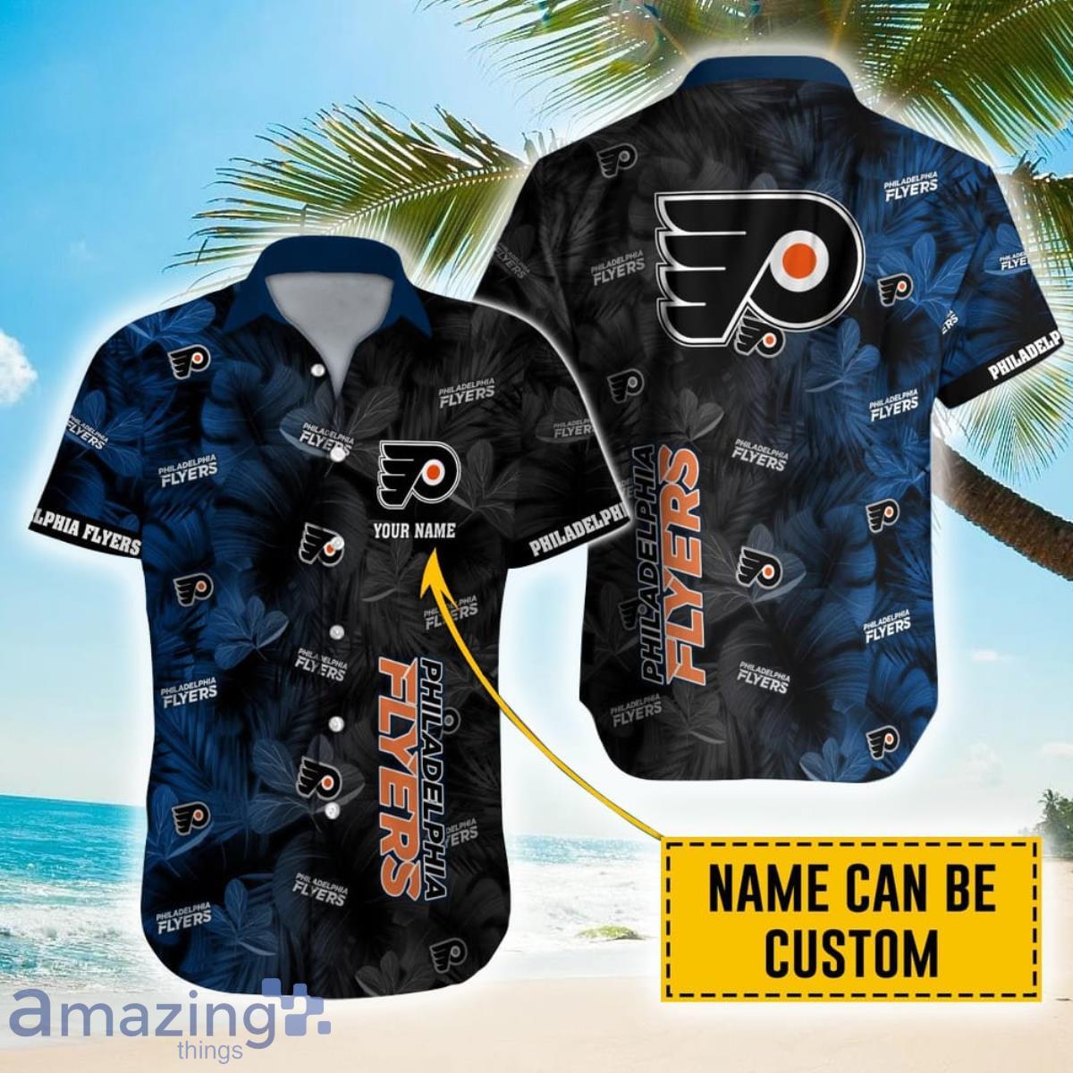 Personalized NHL Philadelphia Flyers Palm Leafs Hawaiian Shirt Product Photo 1