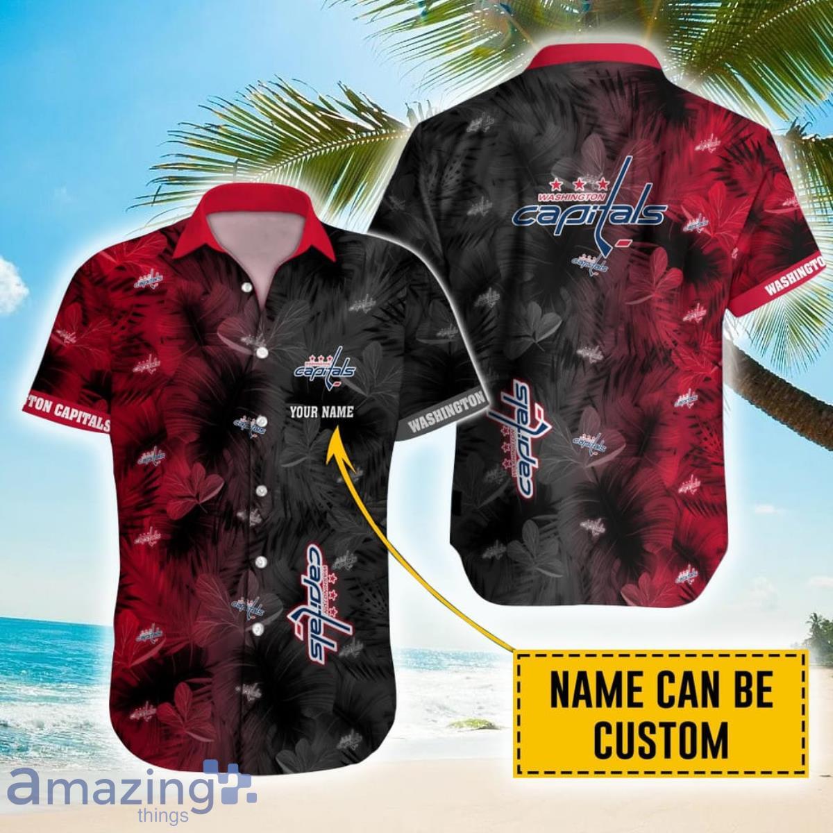 Personalized NHL Washington Capitals Palm Leafs Hawaiian Shirt Product Photo 1