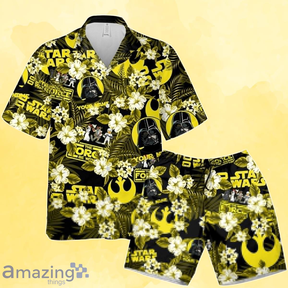 Personalized Star War Mickey Hawaiian Flowers Pattern Custom Hawaiian Shirt And Short Product Photo 1 Personalized Star War Mickey Hawaiian Flowers Pattern Custom Hawaiian Shirt And Short Product Photo 1