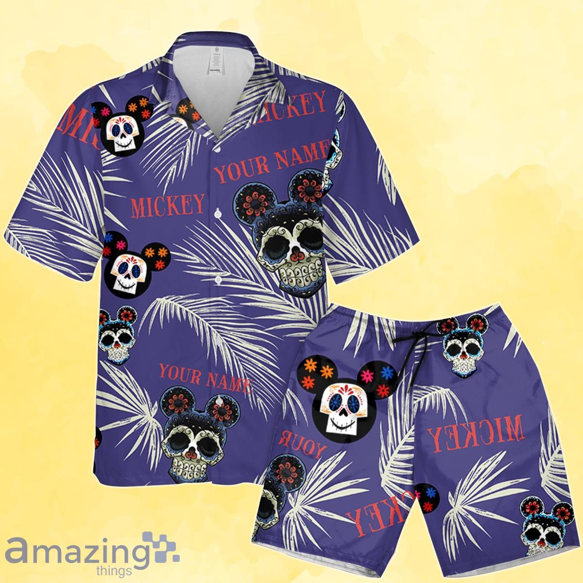 Personalized Sugarskull Skull Mickey Mouse Calavera Calavera Hawaiian Shirt And Short Product Photo 1 Personalized Sugarskull Skull Mickey Mouse Calavera Calavera Hawaiian Shirt And Short Product Photo 1