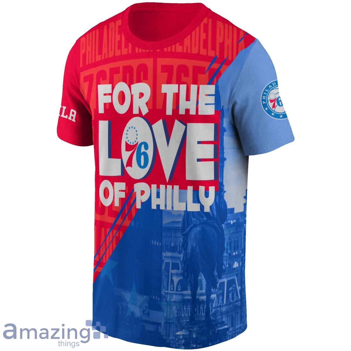 Philadelphia 76ers 3x Champions City Background Print 3D Shirt For True Fans Product Photo 2