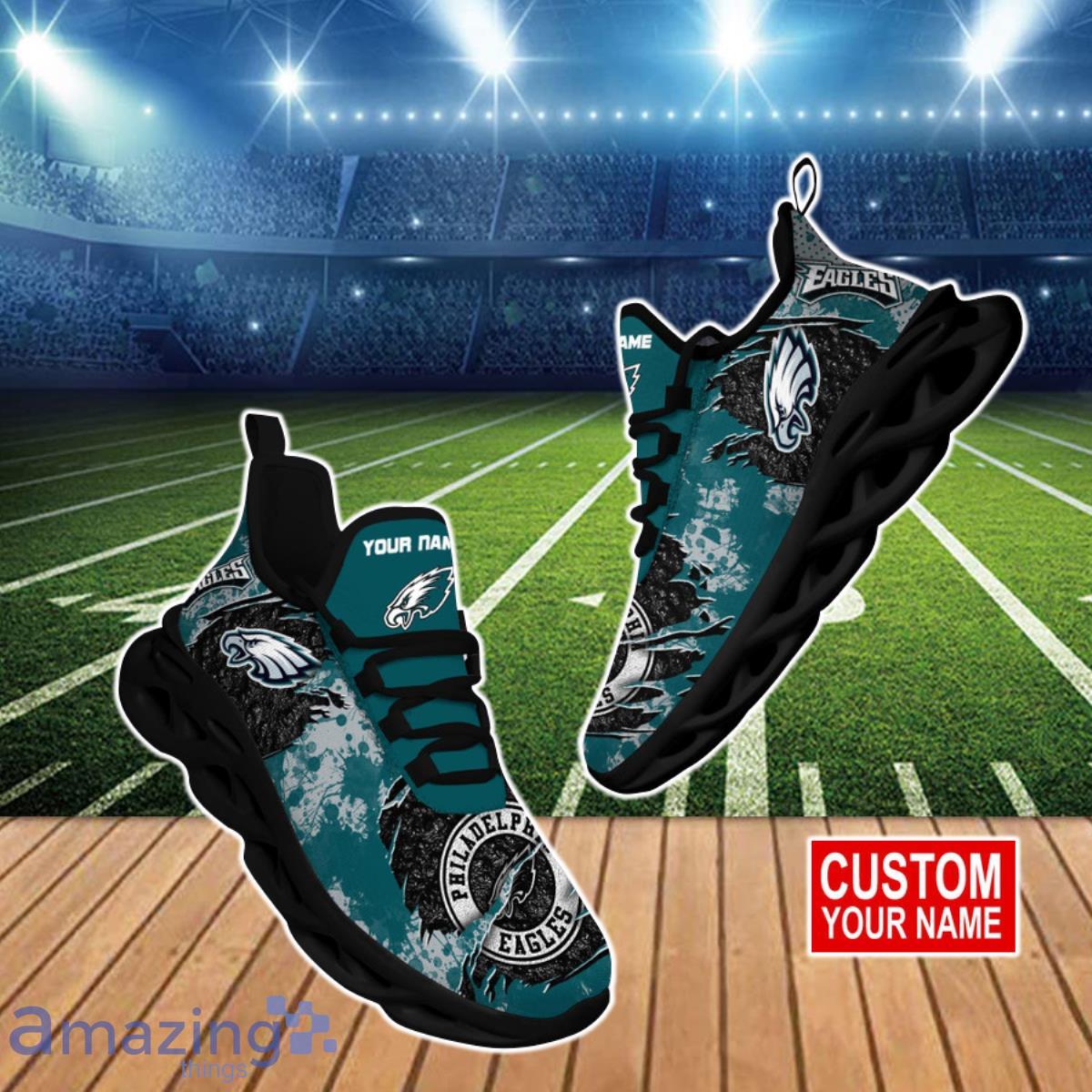 Custom Philadelphia Eagles Women's Green Any Name & Number Logo