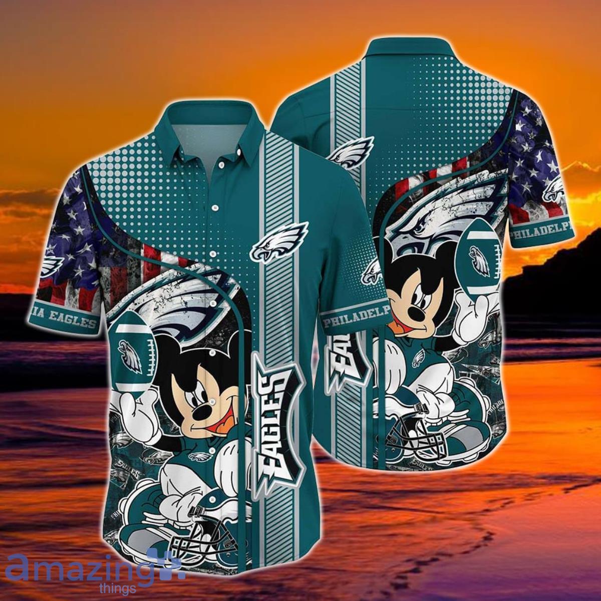 BEST Philadelphia Eagles NFL Hawaiian Shirt Mickey Graphic 3D Printed Gift  For Fans Hot Trend 2023