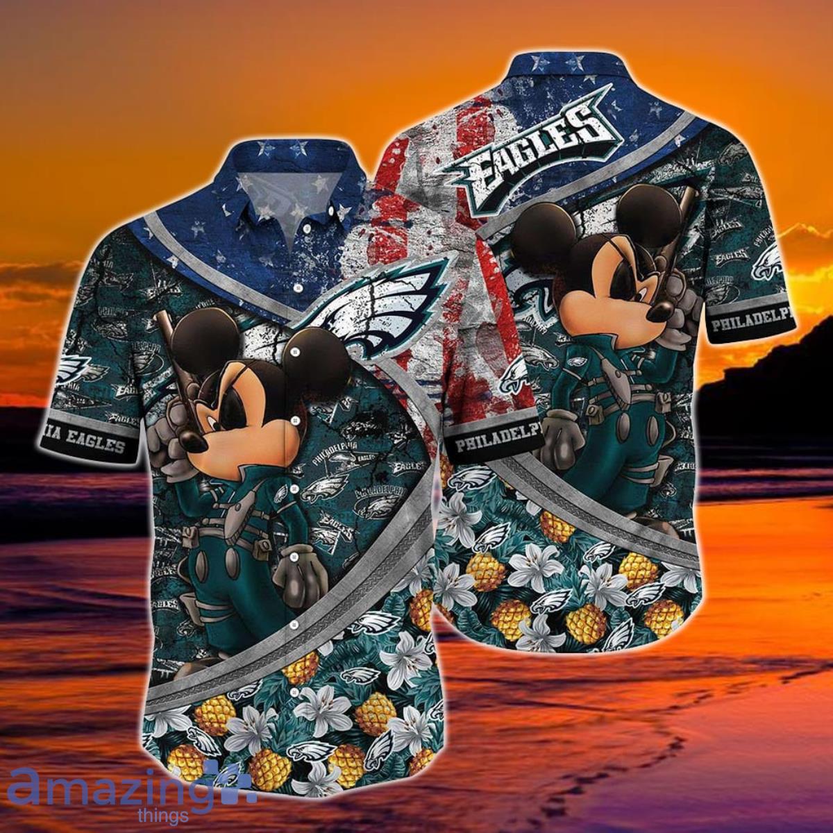 Philadelphia Eagles Mickey Mouse Hawaiian Shirt, NFL Hawaiian Shirt