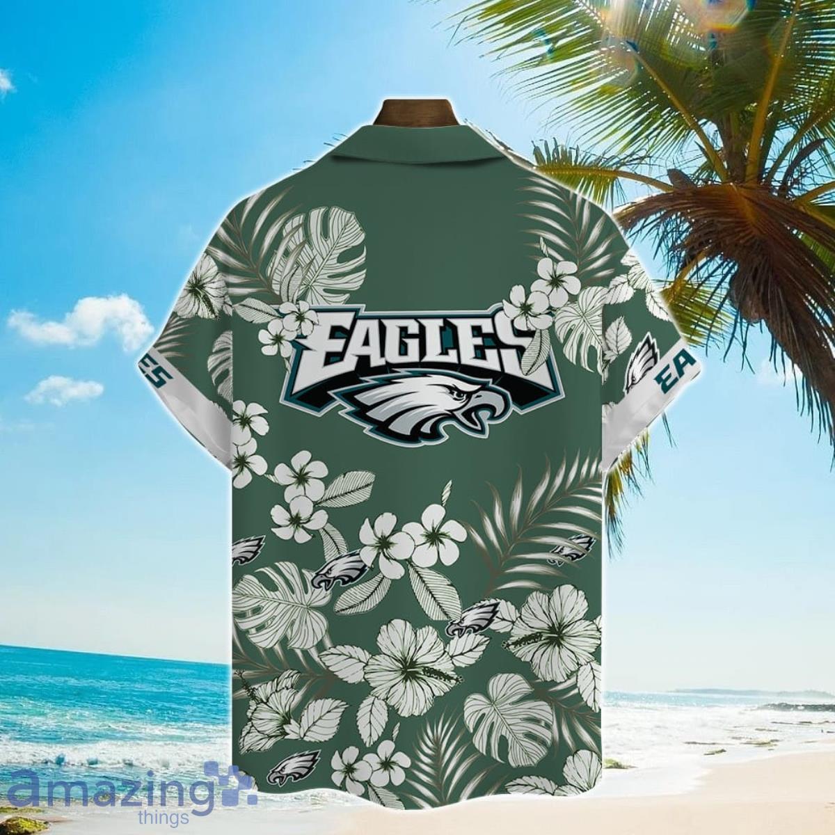 Philadelphia Eagles NFL Hibiscus 2023 AOP Hawaiian Shirt For Men