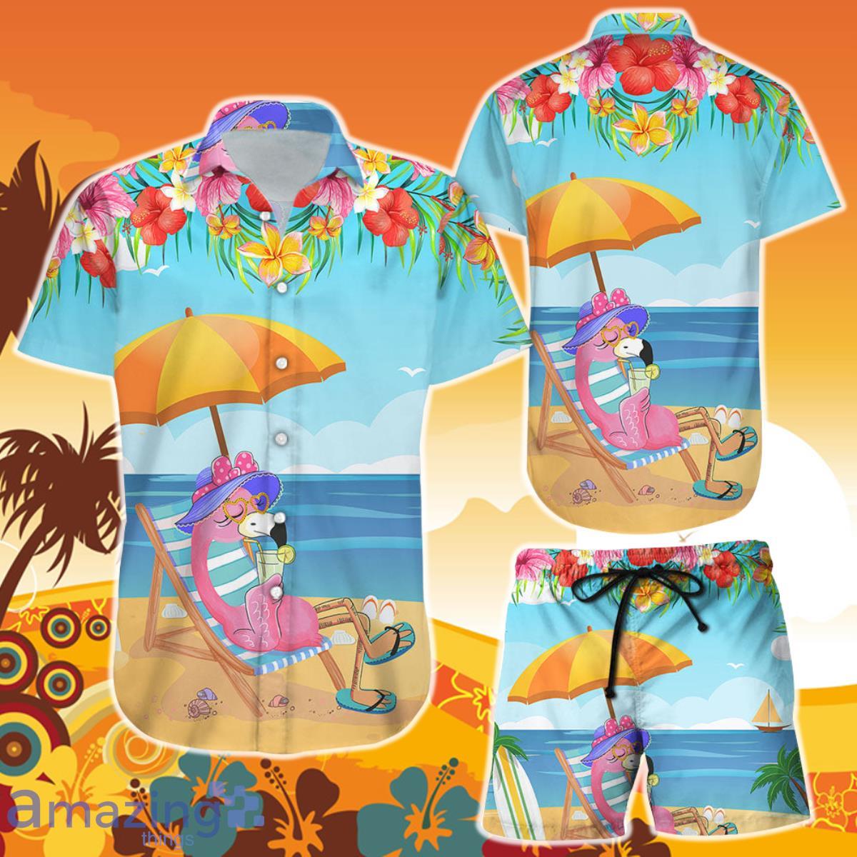 Pink Flamingo Floral Hawaiian Shirt, Hawaii Beach Shirt, Summer Shirt