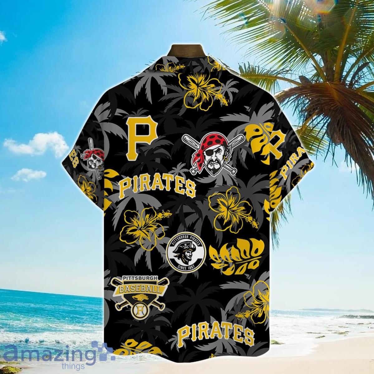 Pittsburgh Pirates Tropical Hawaiian Button Up Shirt in 2023