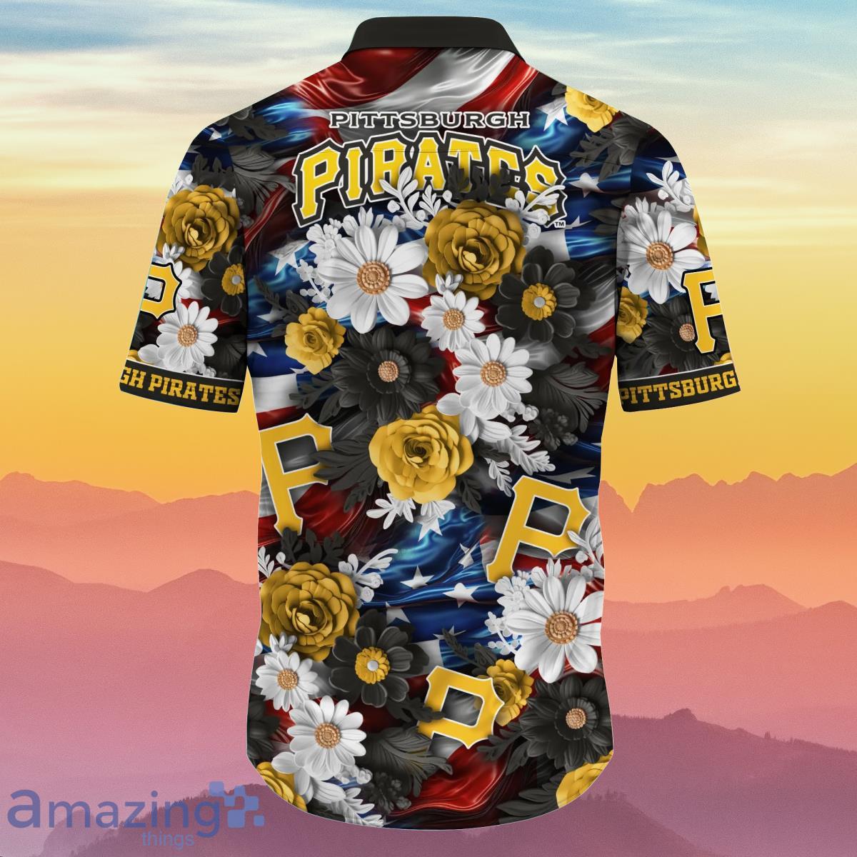 Pittsburgh Pirates MLB Mens Floral Button Up Shirt