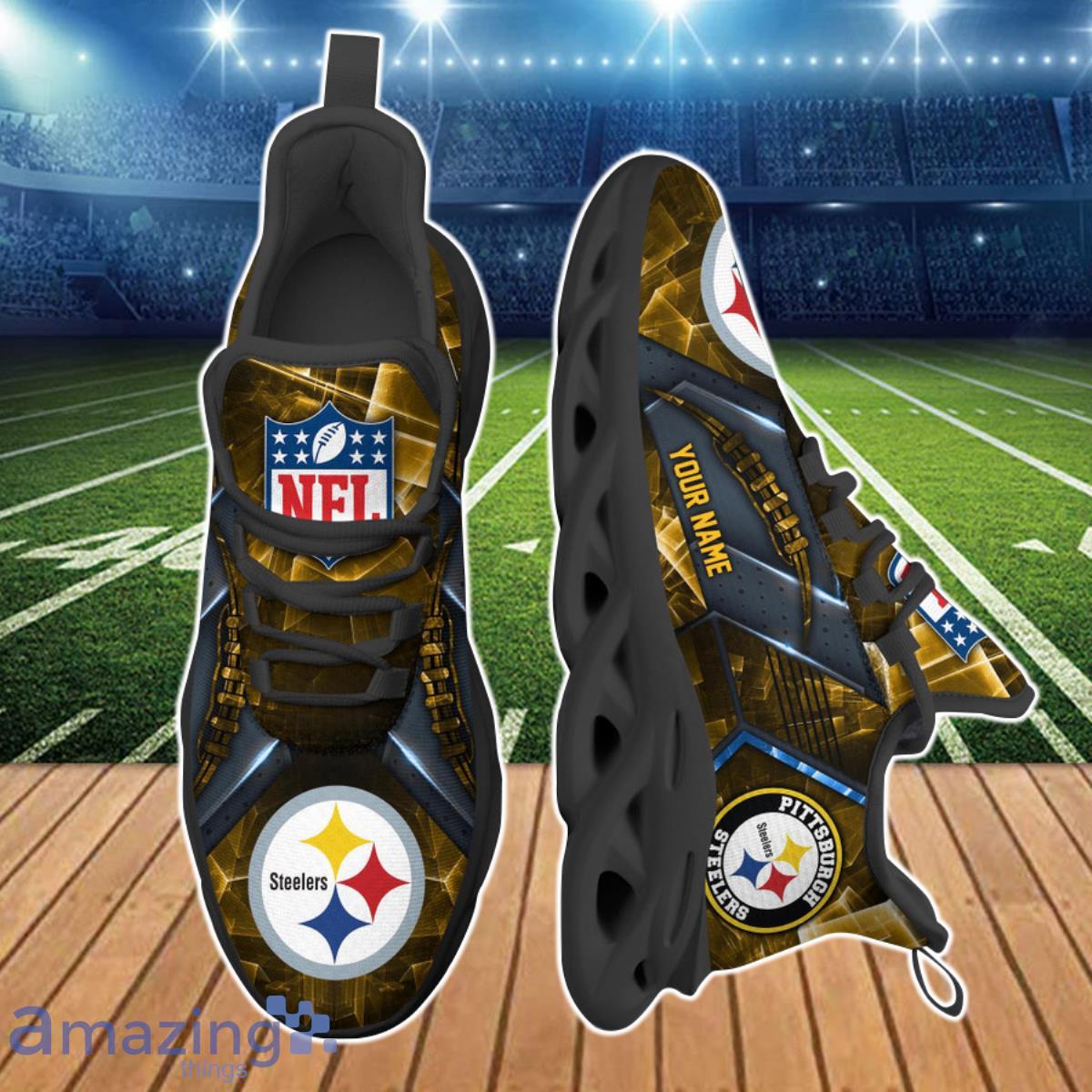 Pittsburgh Steelers Personalized Name NFL Max Soul Shoes Men And Women For  Fans