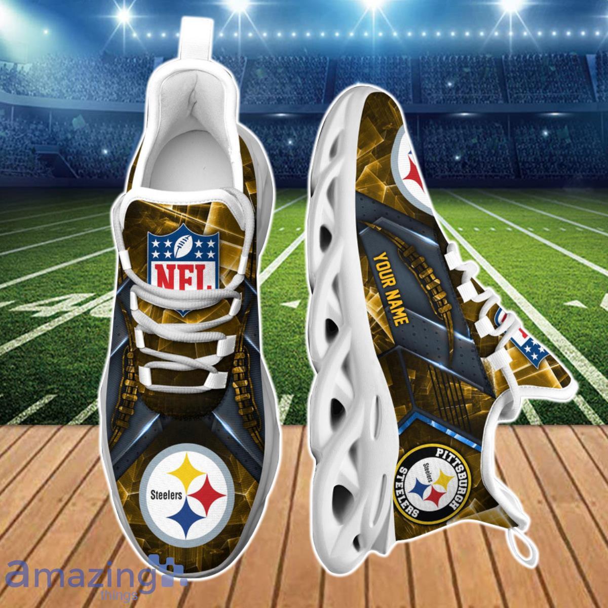 Pittsburgh Steelers Personalized Name NFL Max Soul Shoes Men And Women For  Fans