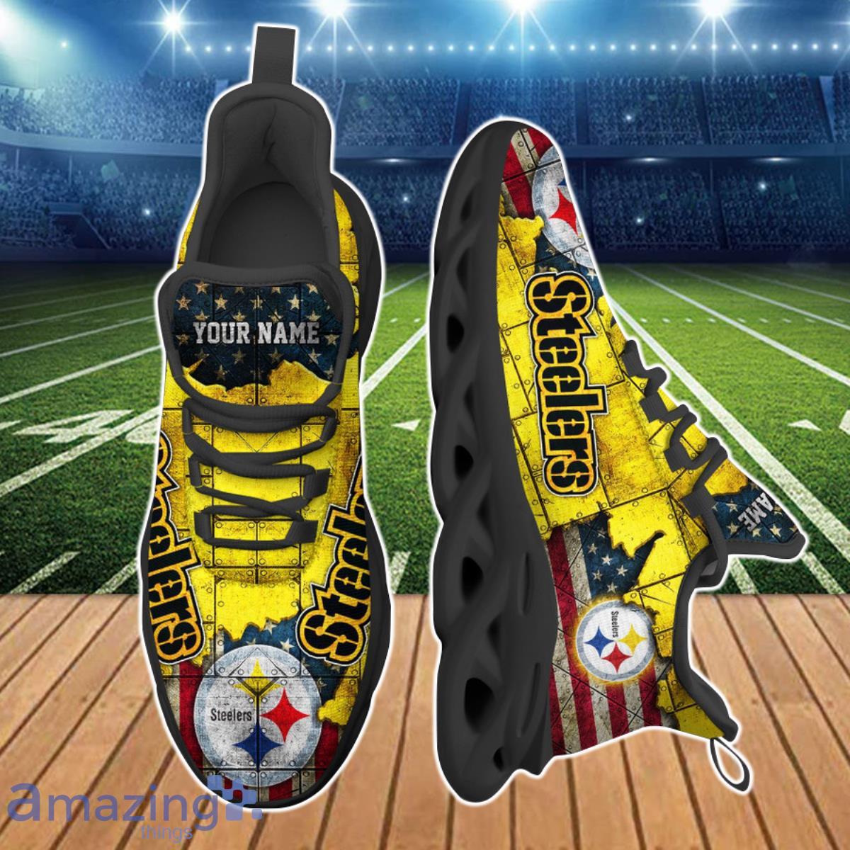 Pittsburgh Steelers NFL Max Soul Shoes Custom Name Running Shoes