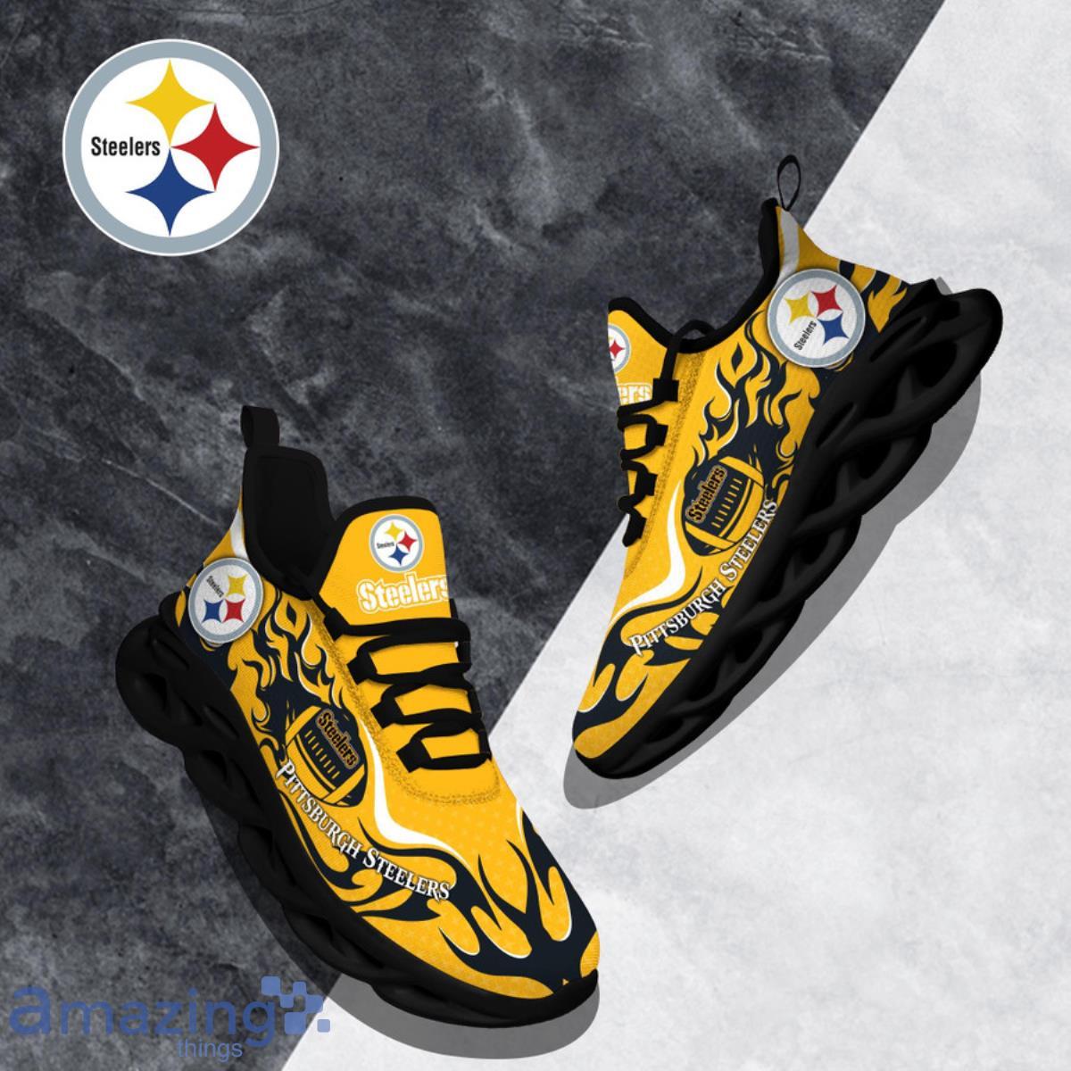 Pittsburgh Steelers NFL Clunky Sneakers Max Soul Shoes - Growkoc