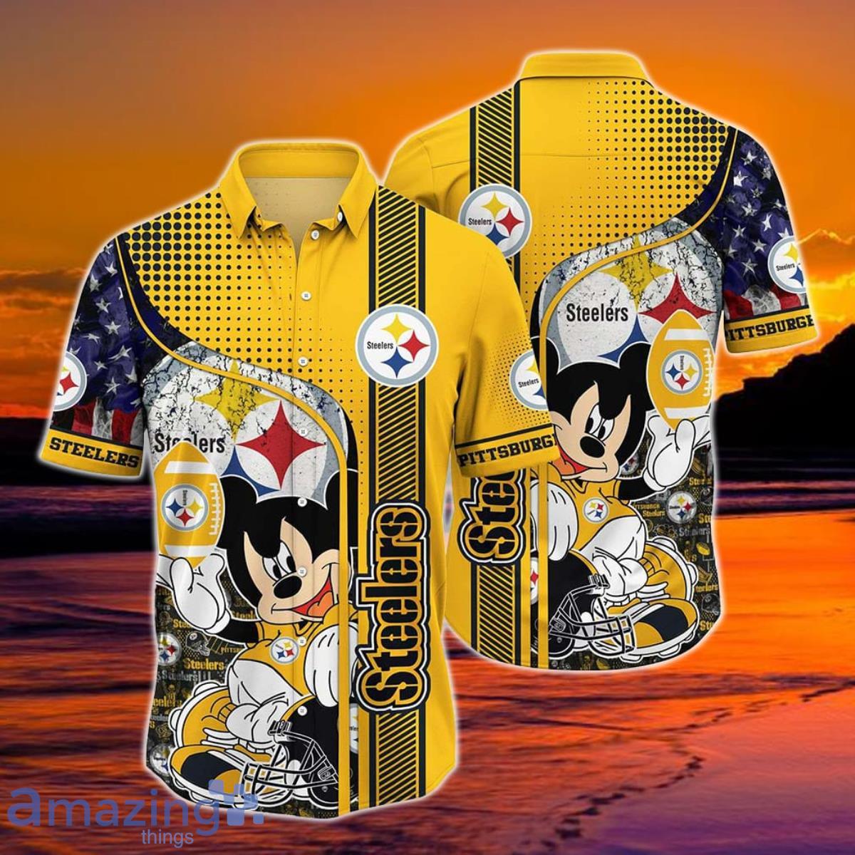 Pittsburgh Steelers NFL Graphic Mickey Hawaiian Shirt 3D Printed