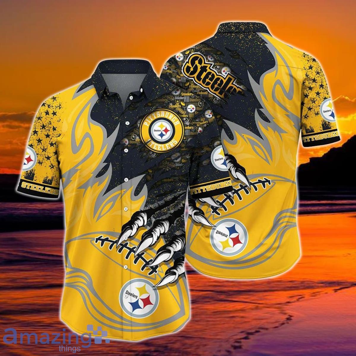 Pittsburgh Steelers NFL Style 6 Summer 3D Hawaiian Shirt And