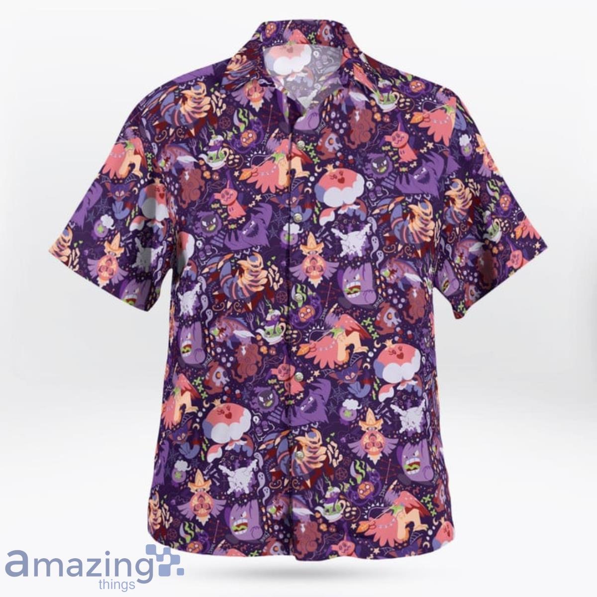 Pokemon Ghost Type Gengar Pattern Hawaiian Shirt Product Photo 1