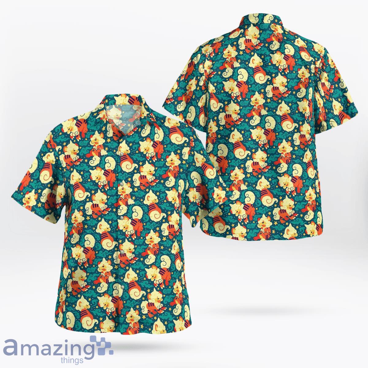 Pokemon Hisuian Growlithe Pattern Hawaiian Shirt Product Photo 1