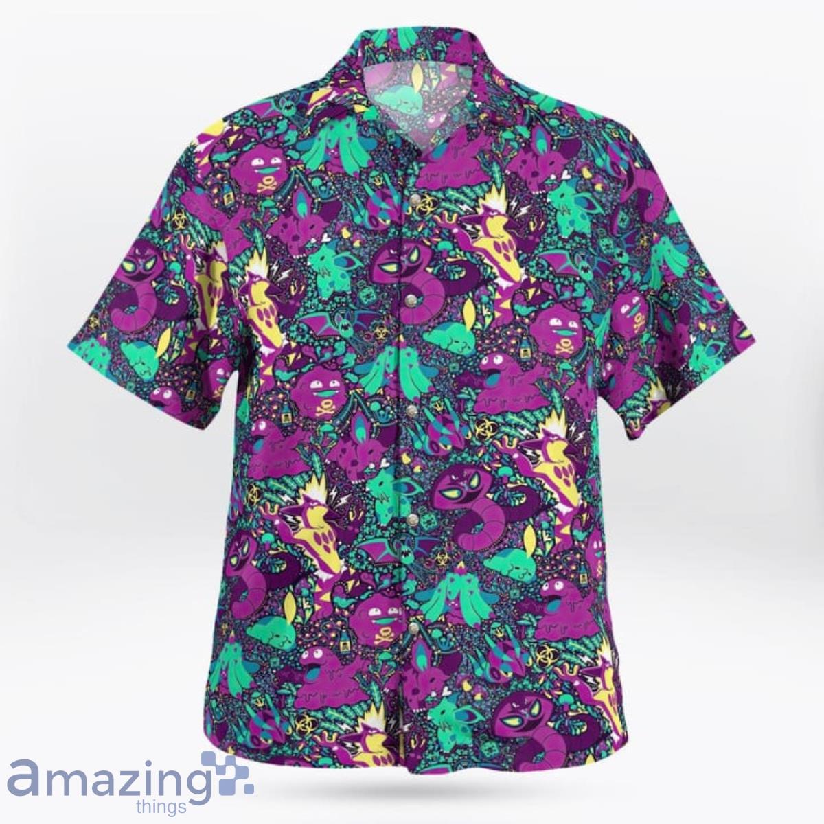 Pokemon Sludge Bomb Pattern Hawaiian Shirt Product Photo 1