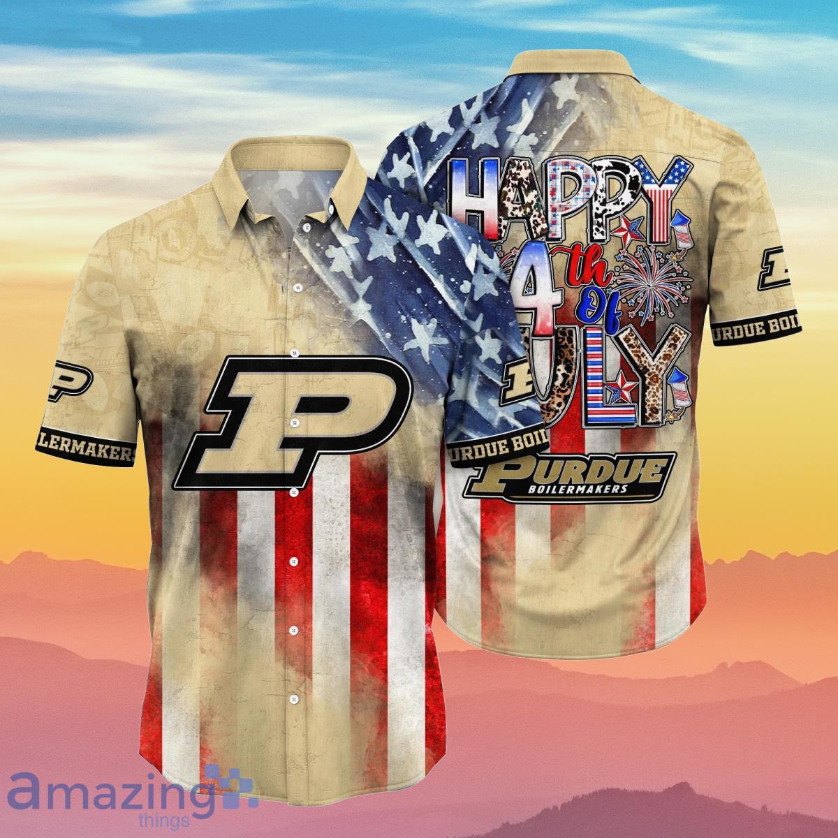 Purdue Boilermakers NCAA3 Hawaiian Shirt 4th Of July Independence Day Best Gift For Men And Women Fans Product Photo 1
