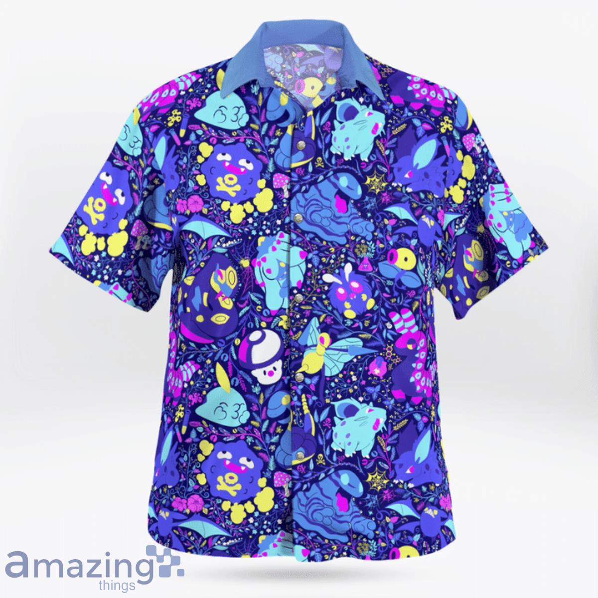 Purple Pokemon Poison Type Pattern Hawaiian Shirt Product Photo 1