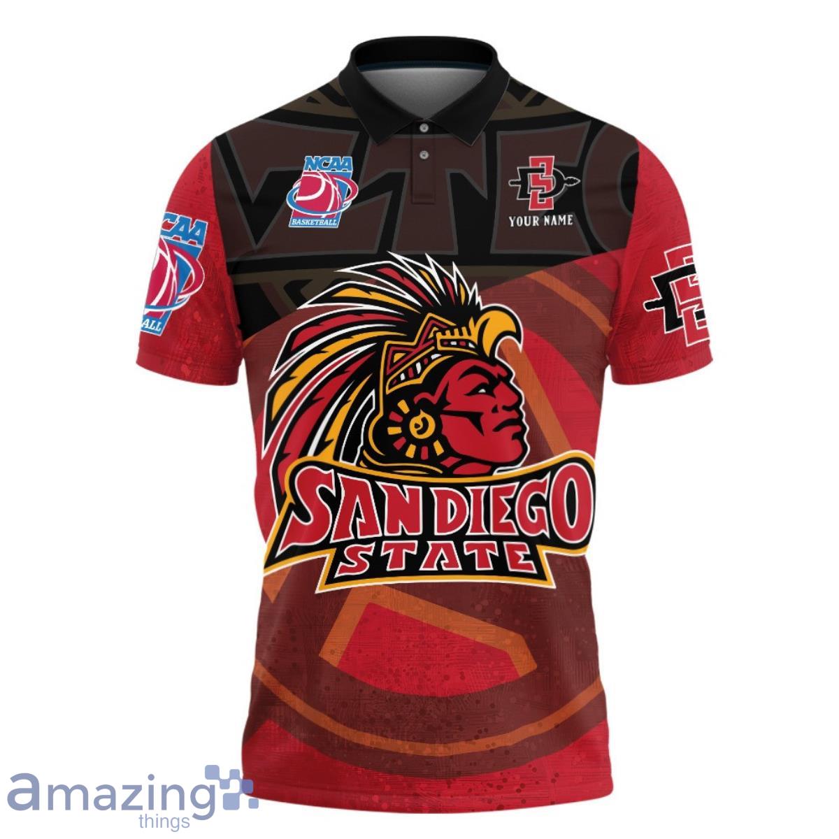 San Diego State Aztecs National Collegiate Athletic Association 2023 Unisex Personalized 3D Polo Shirt Product Photo 2