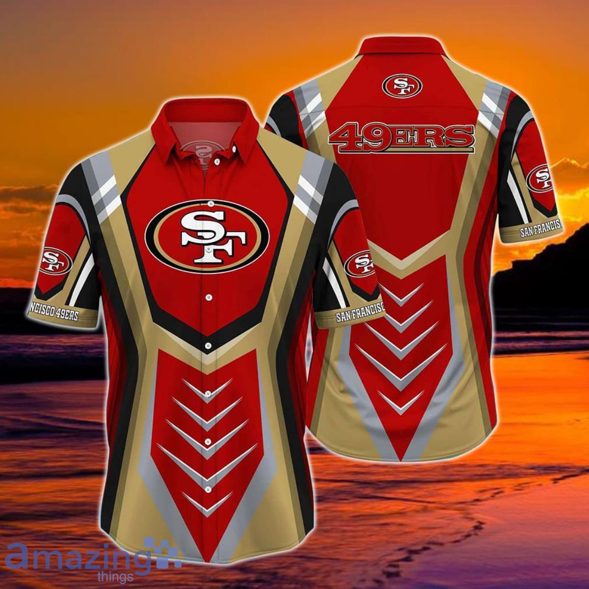 San Francisco 49ers NFL Hawaiian Shirt Graphic American Flag 3D Printed  Short Shirt Best Gift For Fans