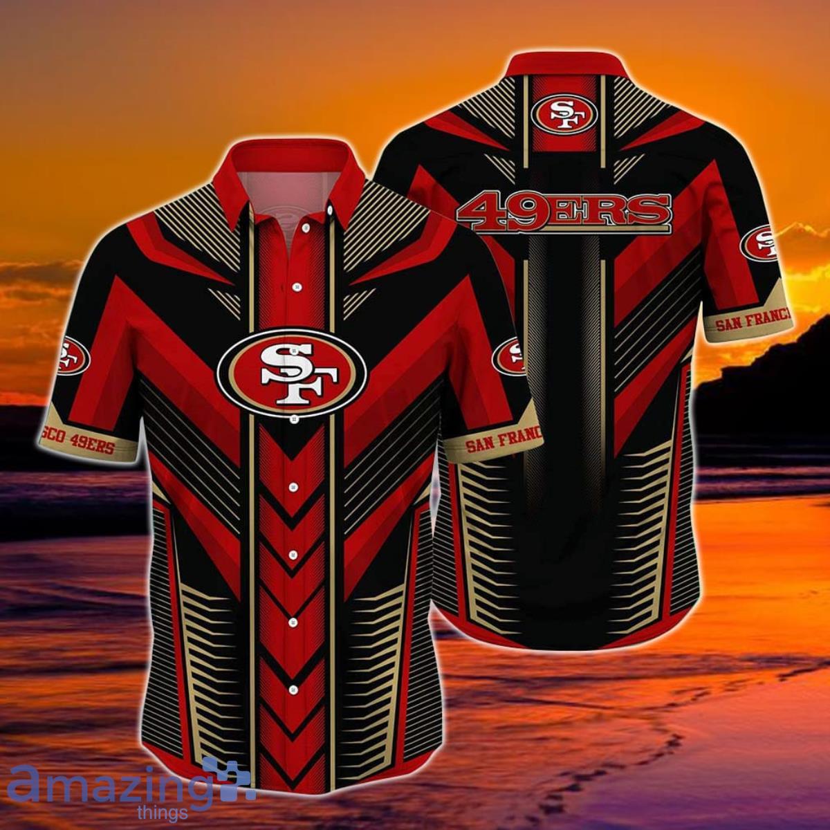 San Francisco 49ers NFL Hawaiian Shirt Summer Short Sleeve Button Down Shirt Gift For Big Fans Product Photo 1 San Francisco 49ers NFL Hawaiian Shirt Summer Short Sleeve Button Down Shirt Gift For Big Fans Product Photo 1