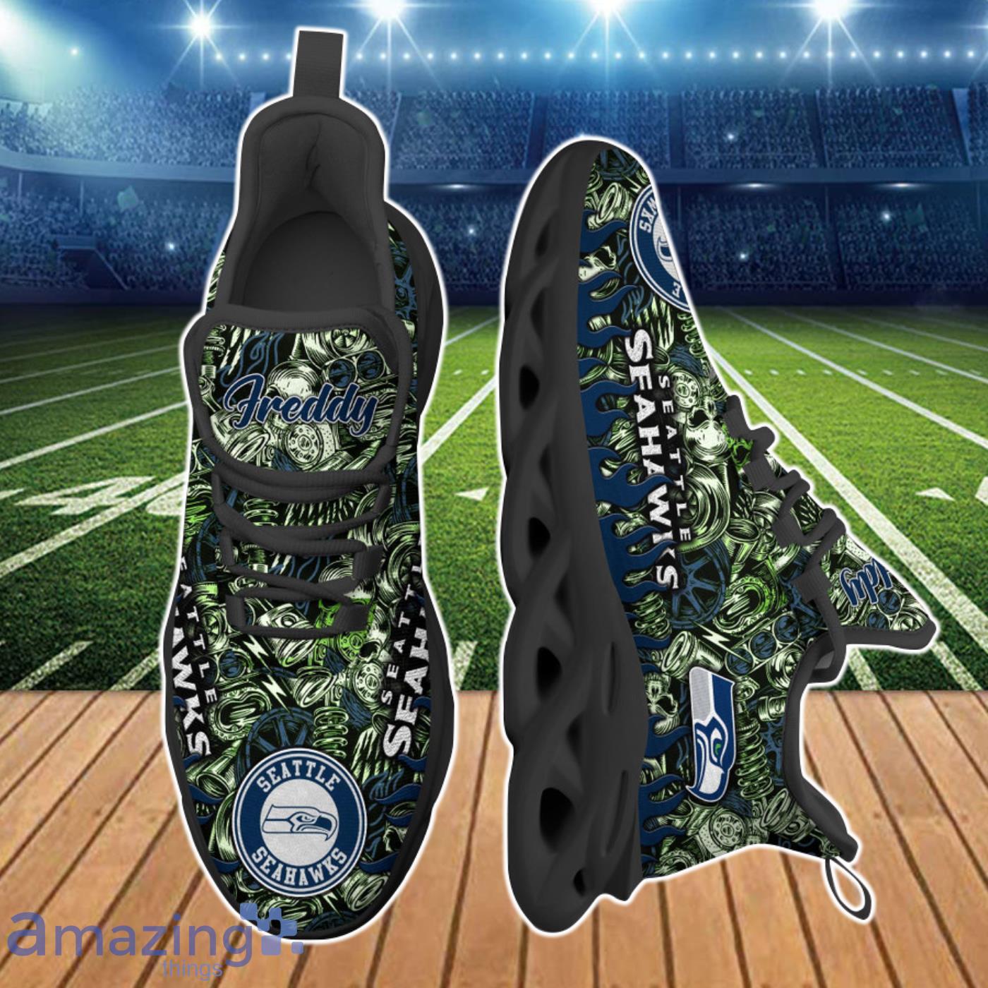 Seattle Seahawks NFL Clunky Max Soul Shoes Custom Name Special Gift For Fans Product Photo 2