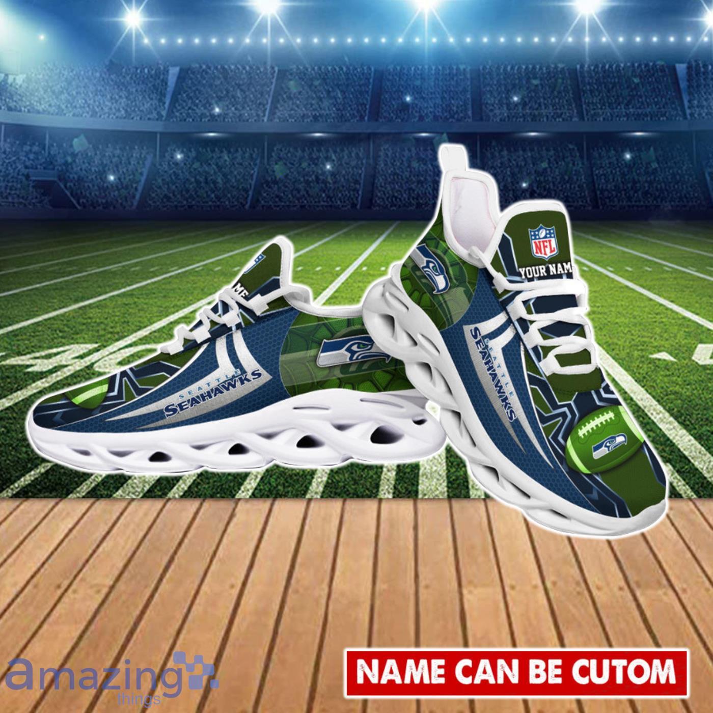 Seattle Seahawks NFL Clunky Max Soul Shoes Custom Name Unique Gift For Real Fans image Seattle Seahawks NFL Clunky Max Soul Shoes Custom Name Unique Gift For Real Fans Product Photo 3