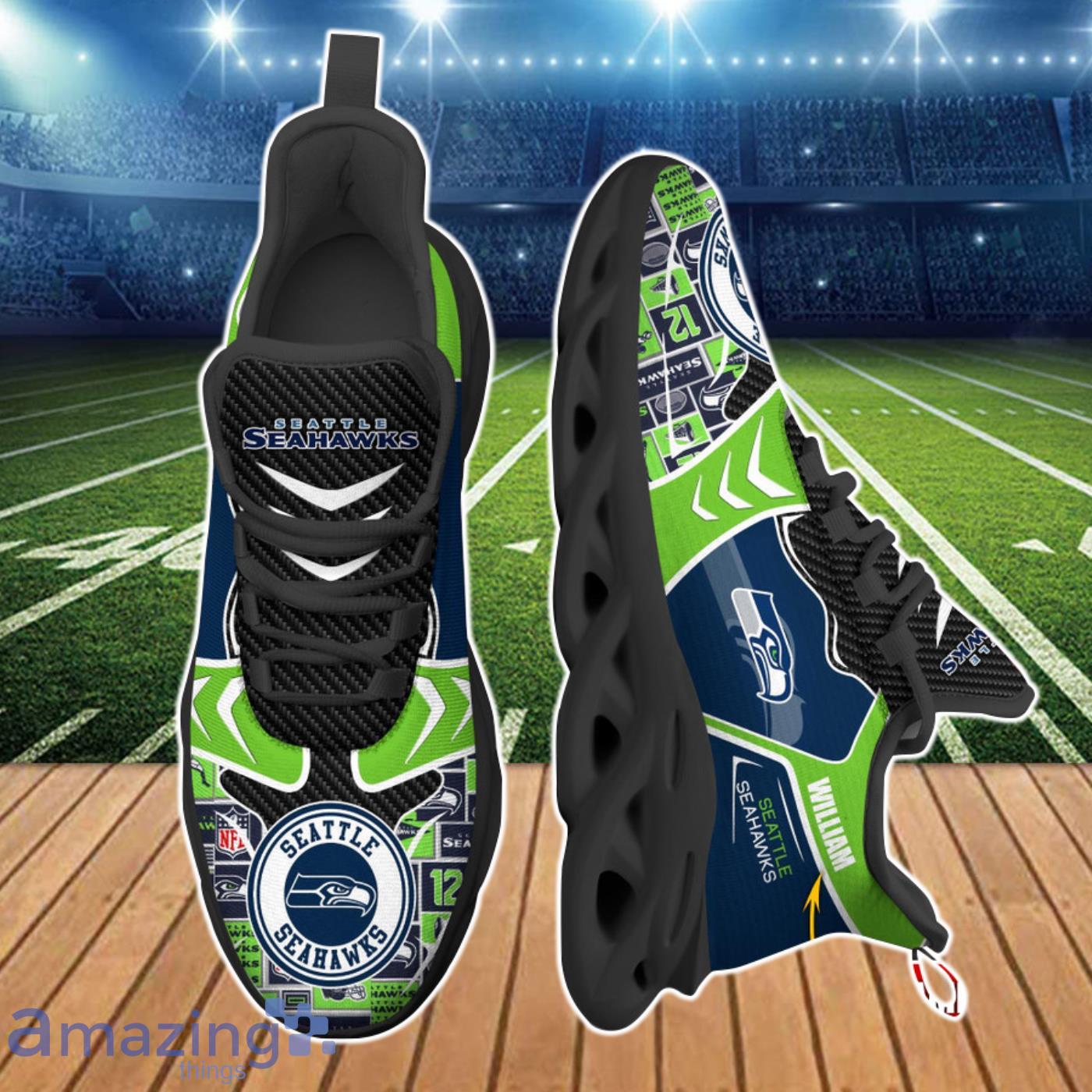 Seattle Seahawks NFL Clunky Max Soul Shoes Custom Name Unique Gift For True Fans Product Photo 2