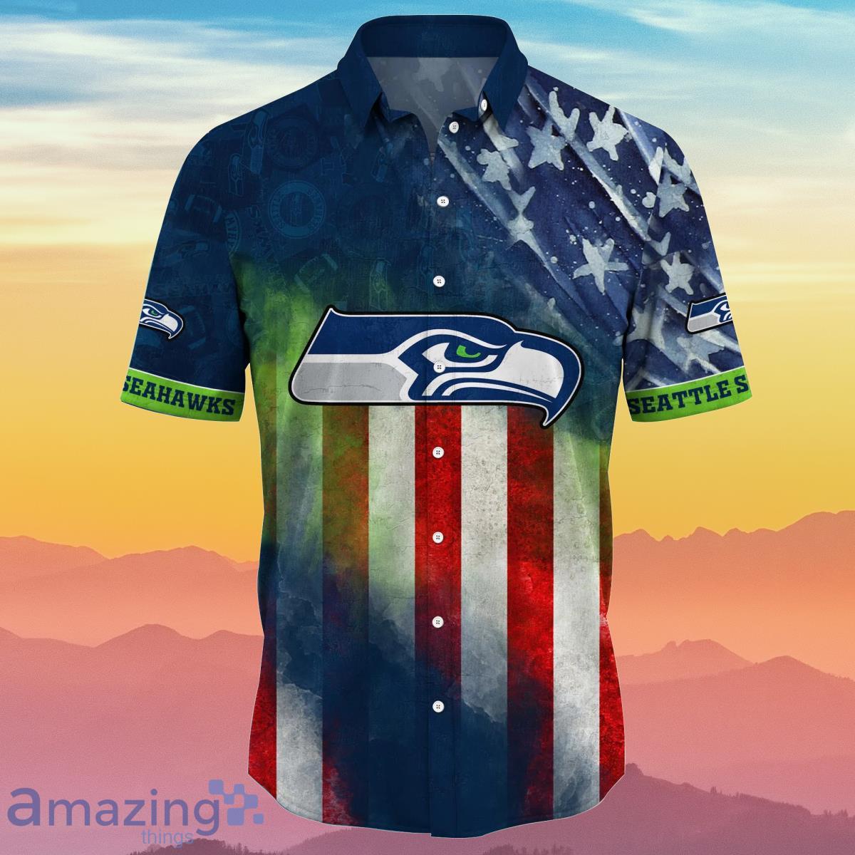 SEATTLE SEAHAWKS Hawaiian Shirt NFL Football Button Down 