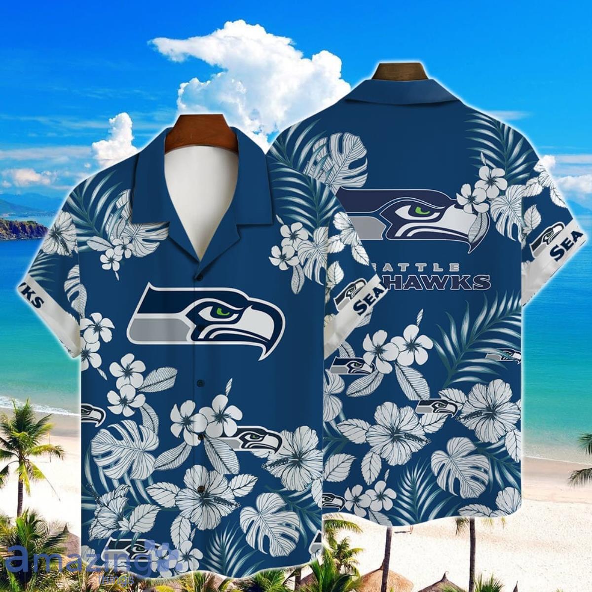 Seattle Seahawks NFL Hibiscus 2023 AOP Hawaiian Shirt For Men Women