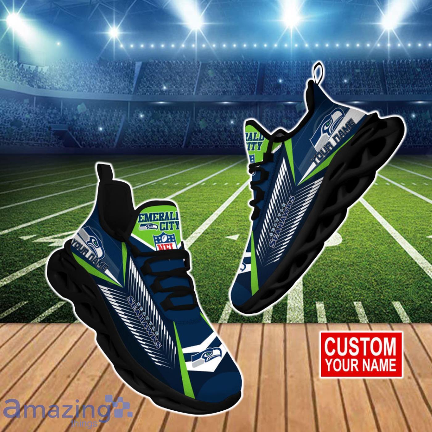 Seattle Seahawks NFL Max Soul Shoes Custom Name Best Gift For Fans Product Photo 1