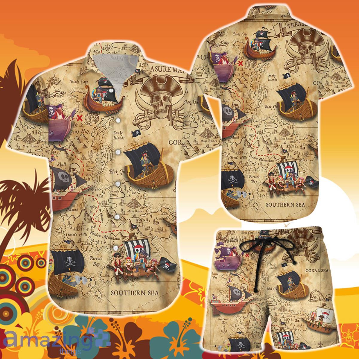 Skull Hawaiian Shirt And Short Pirate Boat Aloha Beach Themed Birthday Gift Ideas Product Photo 1