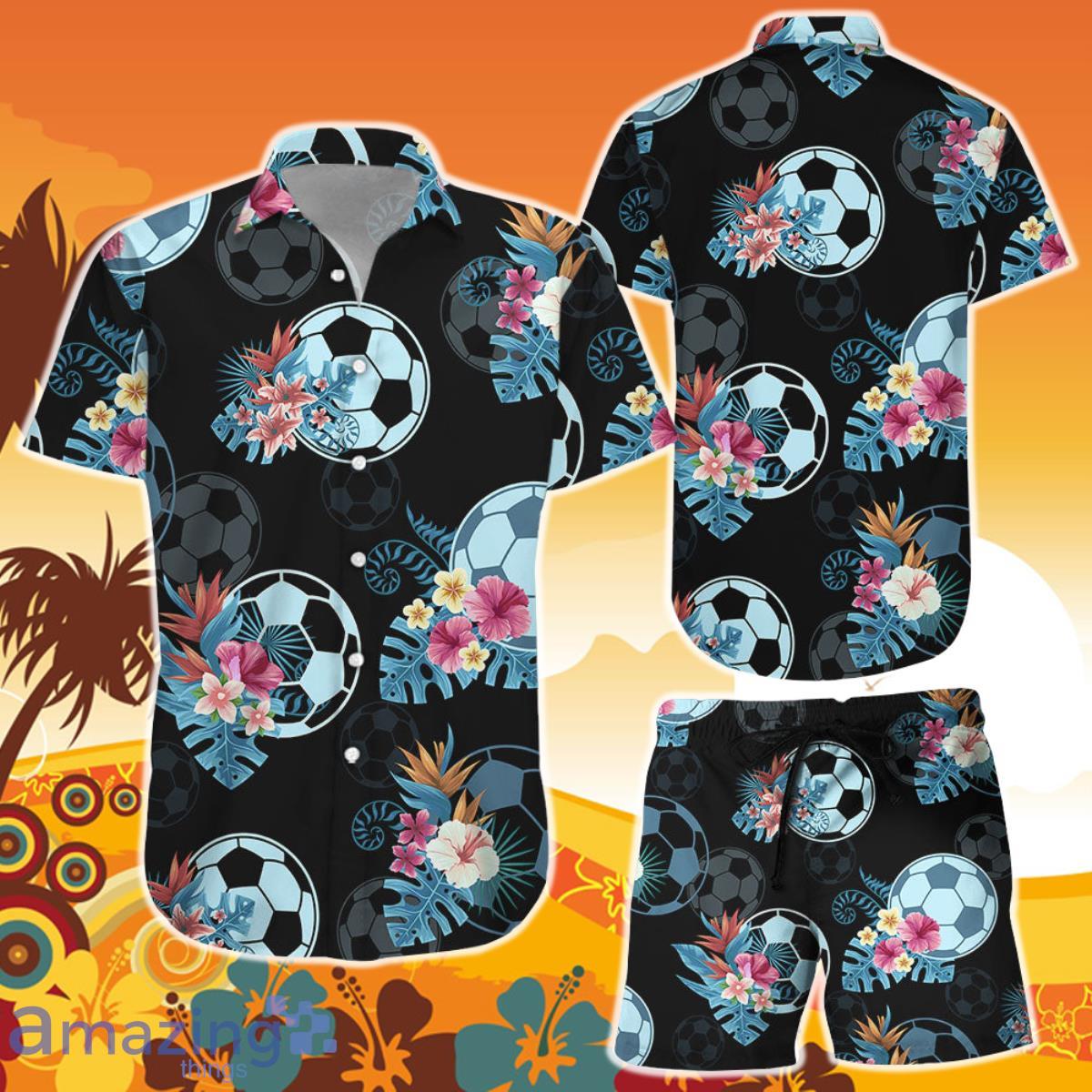 Soccer Shirt Soccer Tropical Pattern Hawaiian Shirt And Short Gift Ideas For Soccer Players Product Photo 1