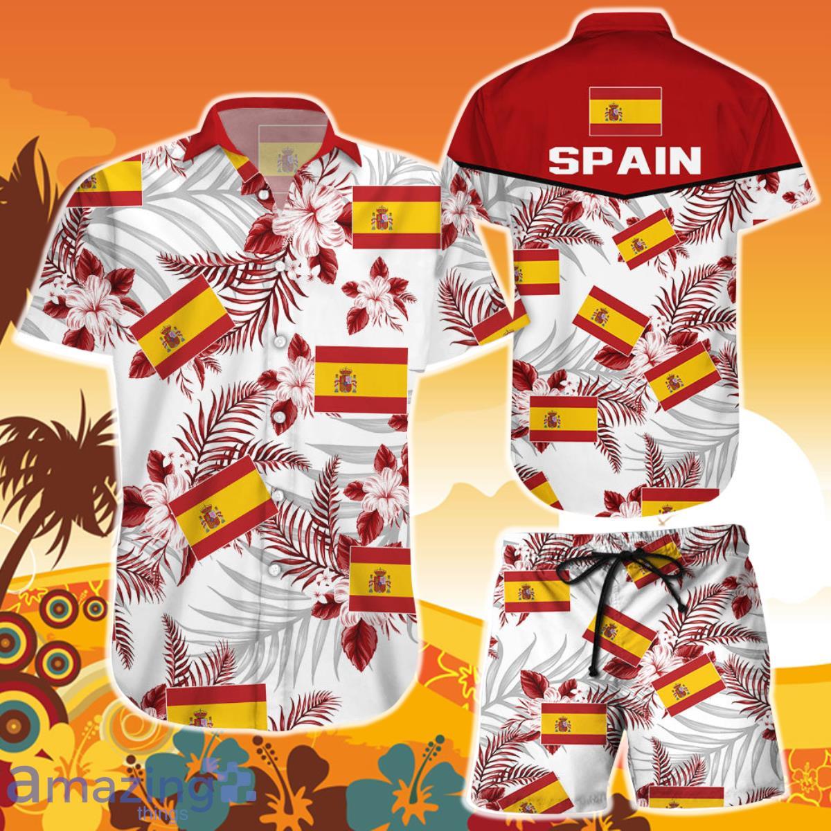 Spain National Soccer Team Qatar World Cup 2022 Season Winter World Cup 3D Hawaiian Shirt And Short Product Photo 1